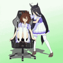 gif of manhattan cafe spinning agnes tachyon in an office chair.'