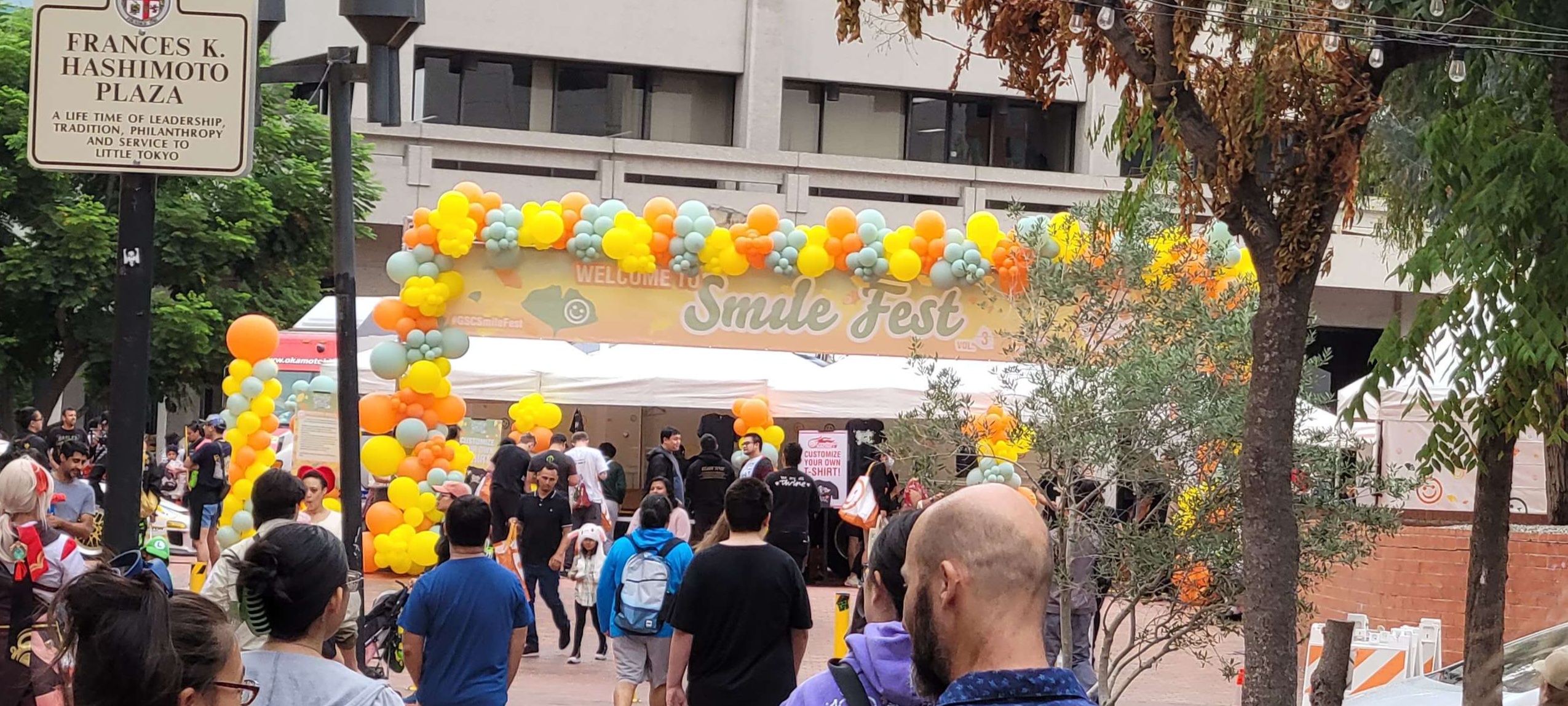 a photo of the smilefest banner.