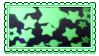 green glowing stars stamp