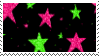 pink and green stars stamp