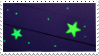 purple and green stars stamp