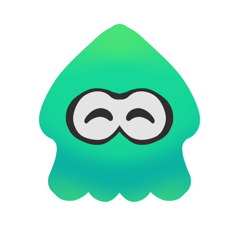 surf green squid, with eyes smiling