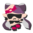 callie's mem cake from splatoon 2 octo expansion. she's wearing her outfit from storymode, and is small, very simply shaped, and cute